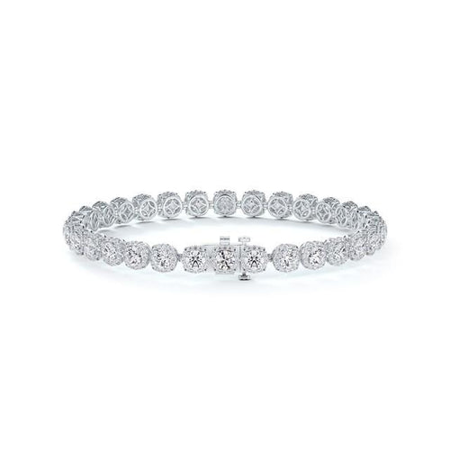 Center of My Universe® Floral Halo Diamond Line Bracelet