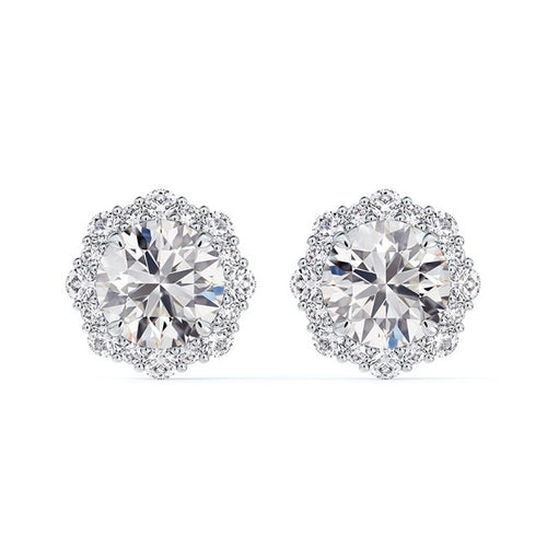 Center of My Universe® Floral Halo Diamond Stud Earrings