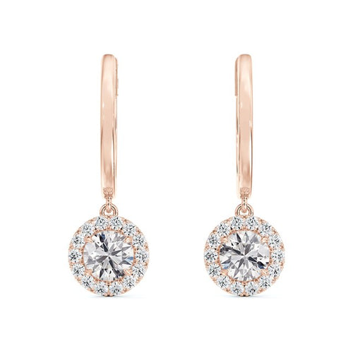 Center of My Universe® Huggies with Halo Diamond Drops